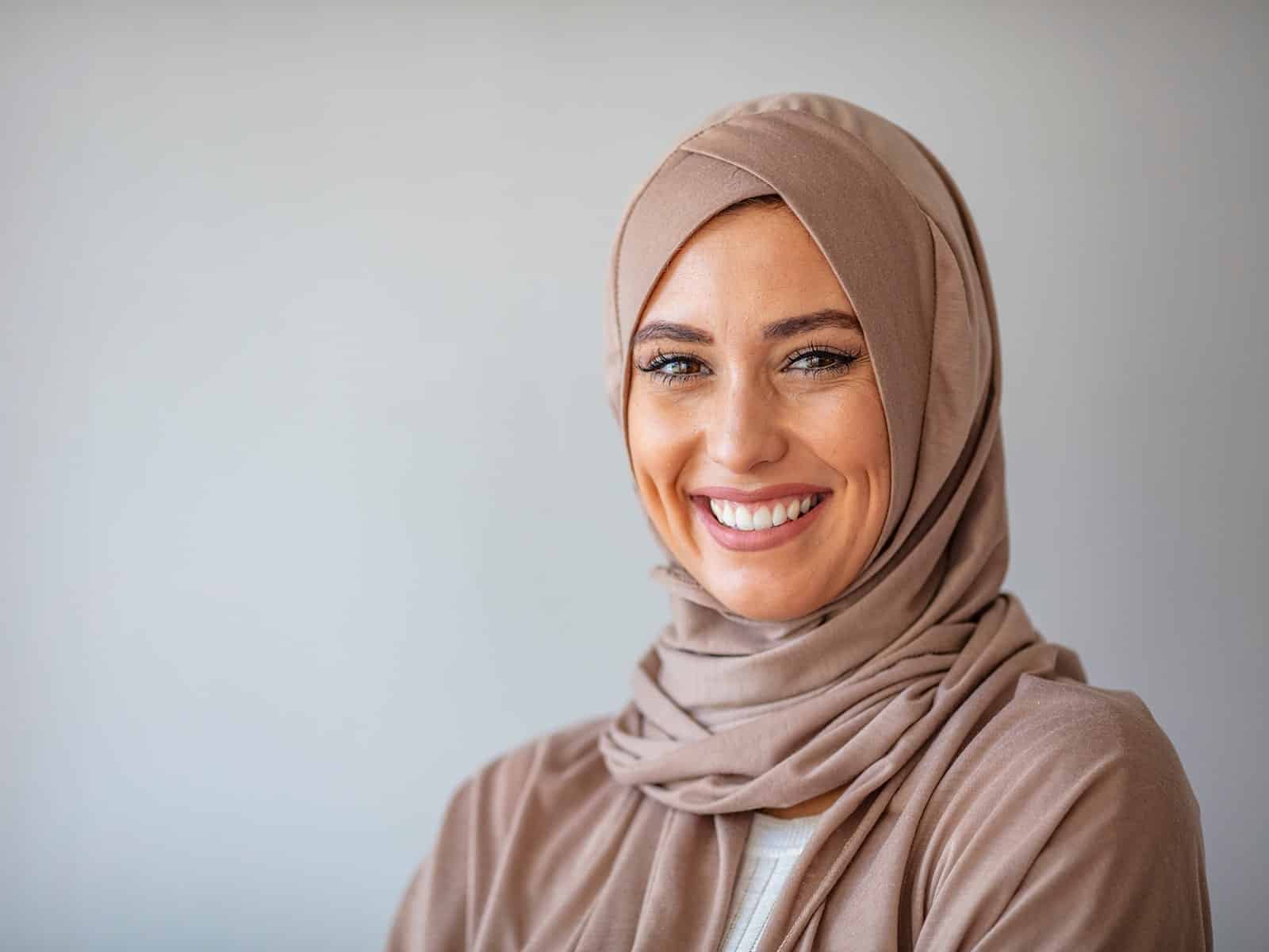 Close view of a confident smile